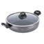 Tower T81285 Cerastone Forged Aluminium Low Casserole Pot with Ceramic Non-Stick Coating, Tempered Glass Lid, 30 cm, Graphite