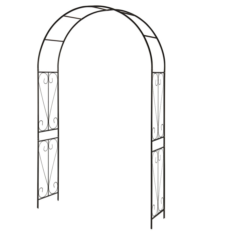 Adaleen 135cm W x 39cm D Metal Arbour in Black