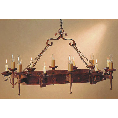 Grandfield 6 - Light Waggon Wheel Chandelier