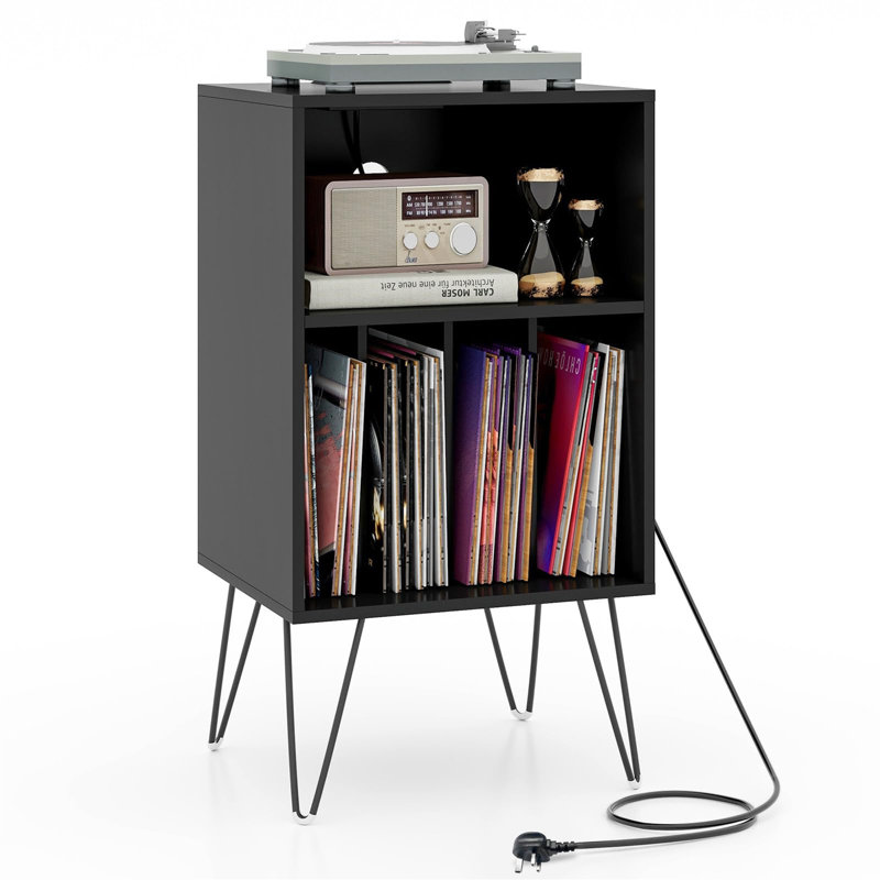 Bemadette 88cm H Media Shelves, Black
