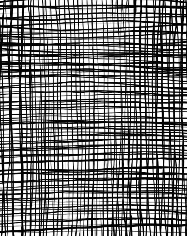 «Line Study III» par Guseul Park - impression, Image au pinceau gel, H 51 po x l 40 po x P 1,5 po