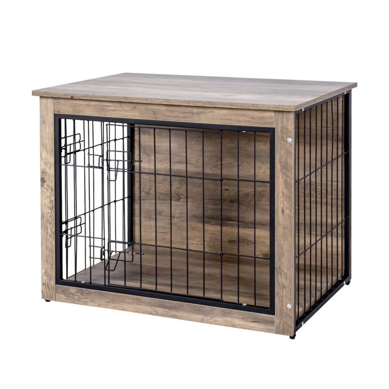 Chenil pour chien de taille moyenne en bois avec deux portes