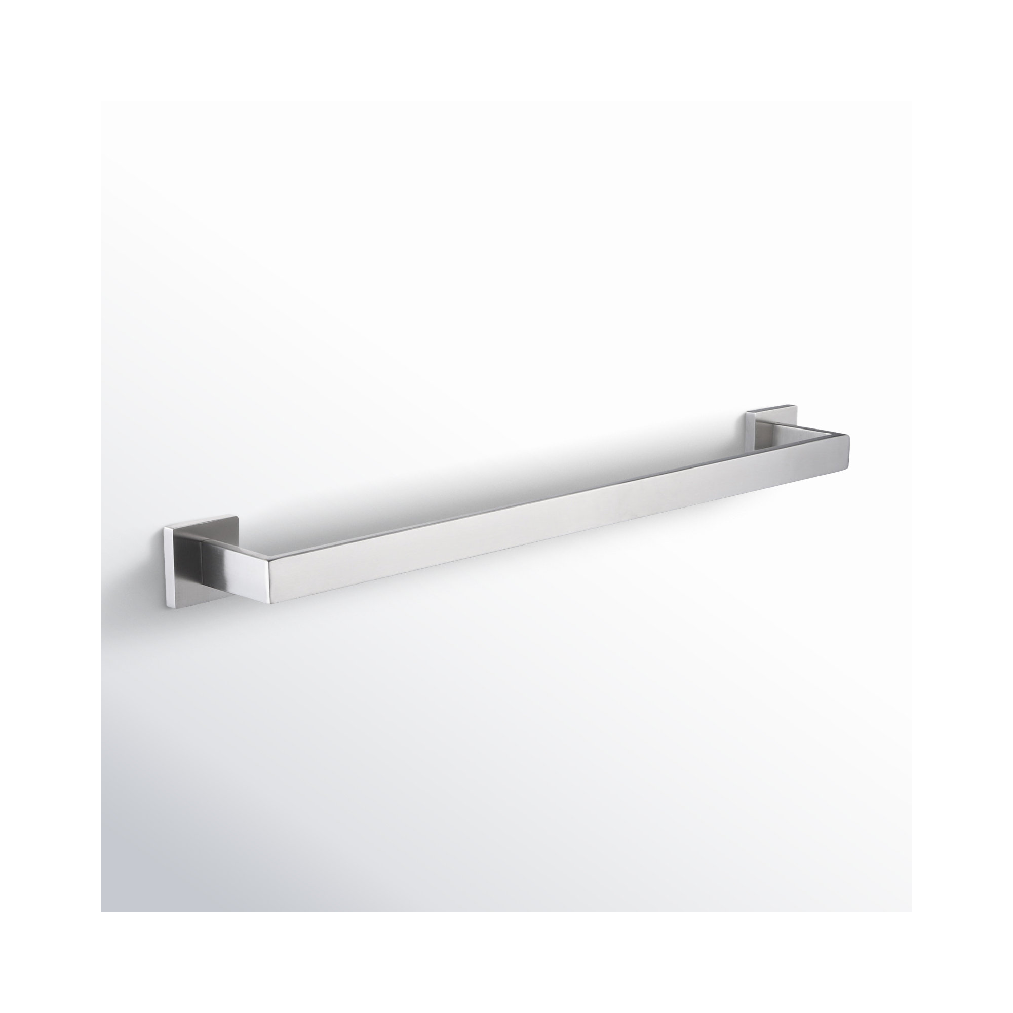 25.5" Wall Mounted Towel Bar, 2" H x 25.5" W x 3" D, Brushed Nickel