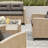 Jett 4 - Person  Wicker / Rattan Outdoor Sofa Seating Group with  Glass-Top Shelf-Storage Table & Cushions-466262495