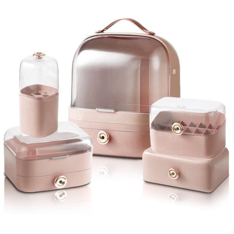 Organisateur de maquillage en plastique Mengjie, Rose