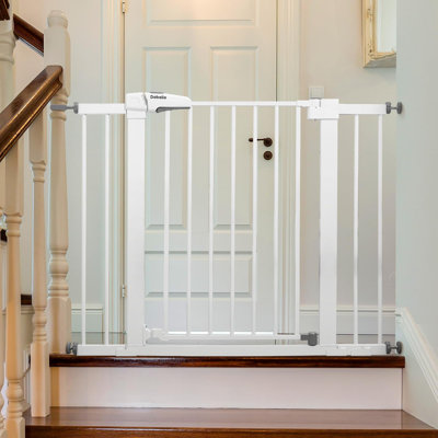 Baby Gate for Doorways and Stairs, Auto Close Dog/Puppy Gate, Easy Install, Pressure Mounted, No Drilling, fits for Narrow and Wide Doorways, Safety Gate Door for Child and Pets