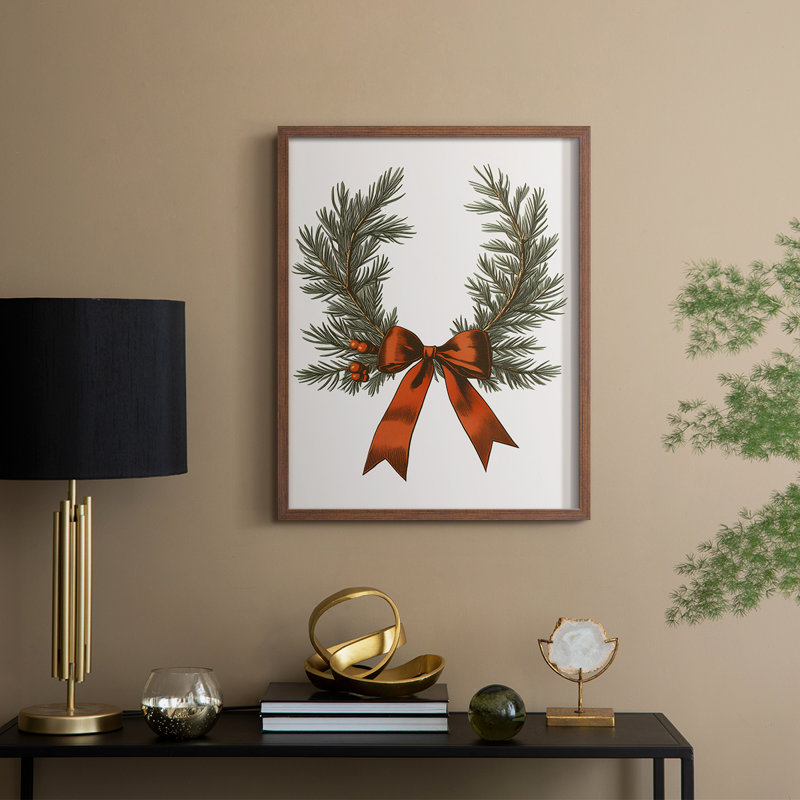 Art des Fêtes de Noël - série 2 - CCXC, reproduction encadrée - bois massif, Noyer, H 21 po x l 17 po