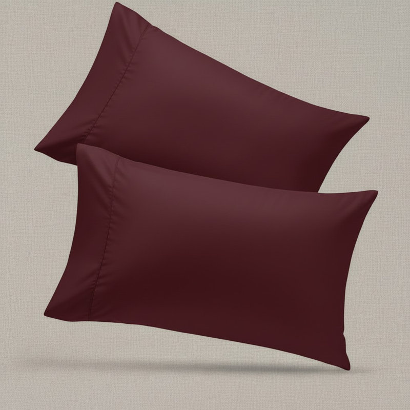 Ensemble de 2 taies d'oreiller en microfibre - confort résistant à la décoloration, Red, King
