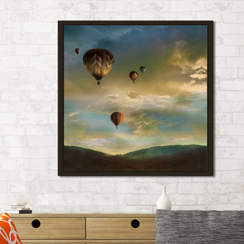 «Sunset Rendezvous», reproduction de photo, H 39,5 po x l 63,5 po x P 2 po, Cadre flottant espresso