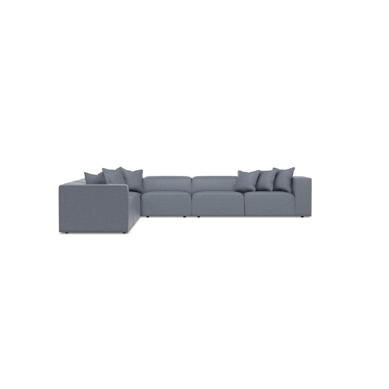Bernhardt Bliss 4-Piece Fabric Sectional, Teal Polyester, 28" H x 160.5" W x 160.5" D