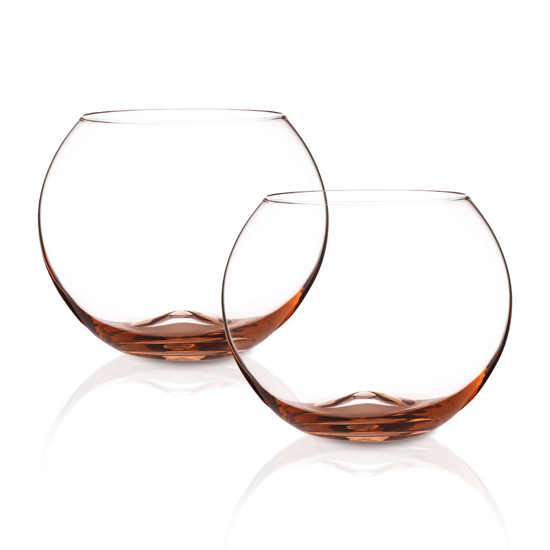 19oz. Handmade Drinking Glass Set, Rose Pink