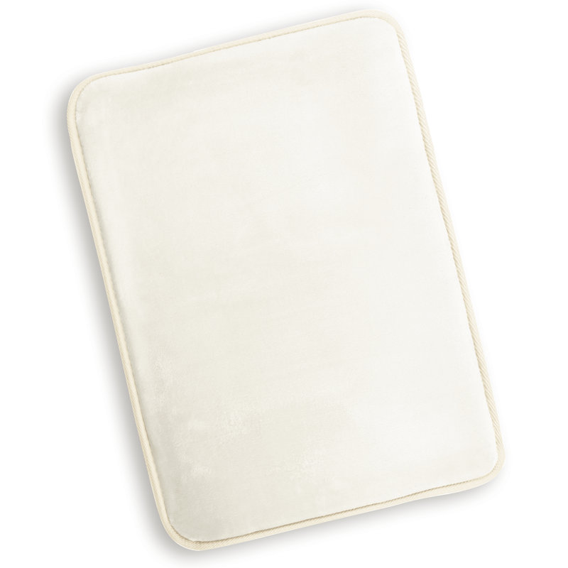 Tapis de bain en mousse viscoélastique ultra-doux avec envers antidérapant en PVC, Grand: L 32 po x l 20 po, Blanc