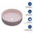 15.75"X15.75" Pink Ceramic Vessel Bathroom Sink-123428864