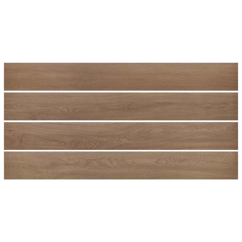 Oaktree 7x60 XL Wood Look Matte Porcelain Tile, Dark Brown