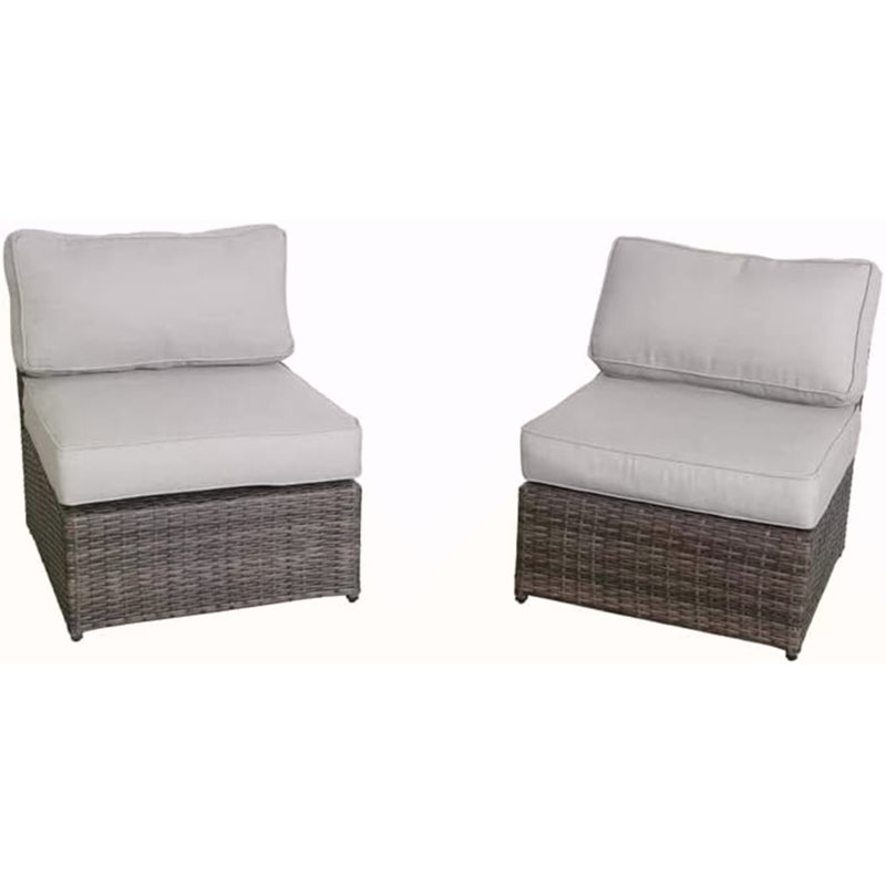 Chaise de patio entièrement assemblée avec coussins, Gris foncé