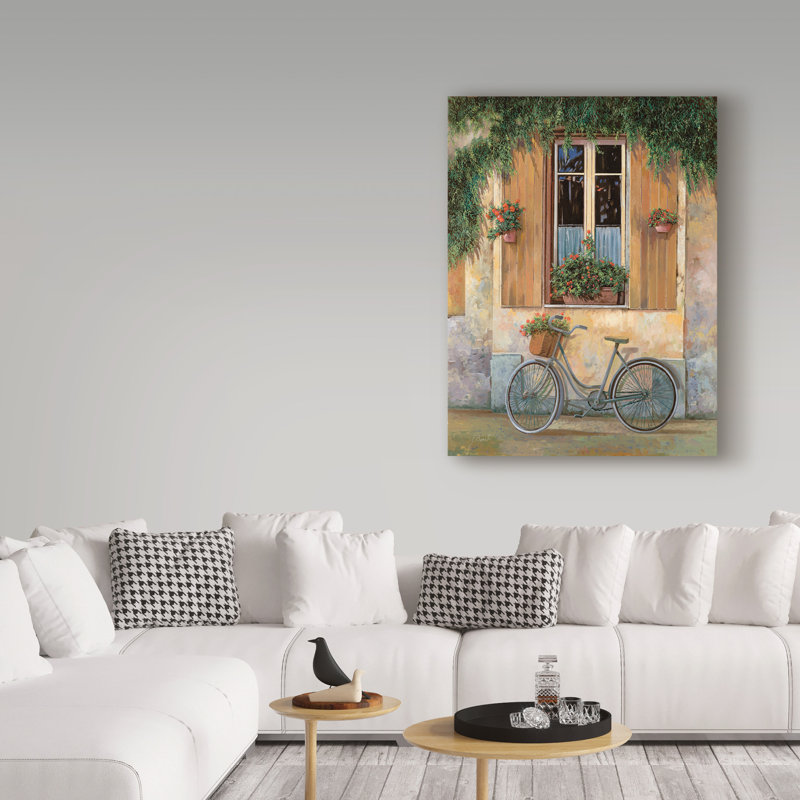 'La Bici' Acrylic Painting Print on Wrapped Canvas, 19" H x 14" W x 2" D