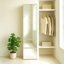 Système d'organisation modulaire en bois avec miroir, collection Elise - Finition blanche