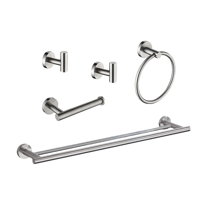 Ensemble de 5 serviettes à serviettes en aluminium avec quincaillerie de fixation, Nickel brossé