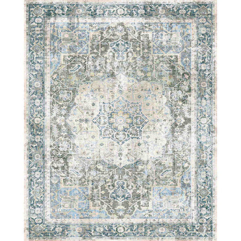 Tapis d'intérieur délavé et antidérapant, Rectangle 9 pi x 12 pi