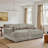 Helton Oversized Upholstered Light Brown Faux Rabbit Fur Flannel Sleeper Sofa Bed Lounge sofa with Armrests & Throw Pillows-478123834