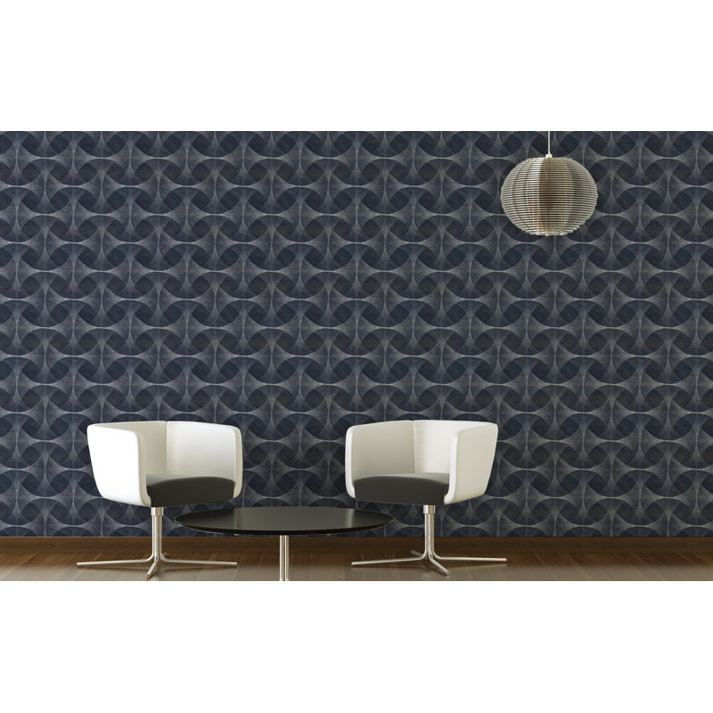 Geometric Wallpaper Double Roll, Indigo
