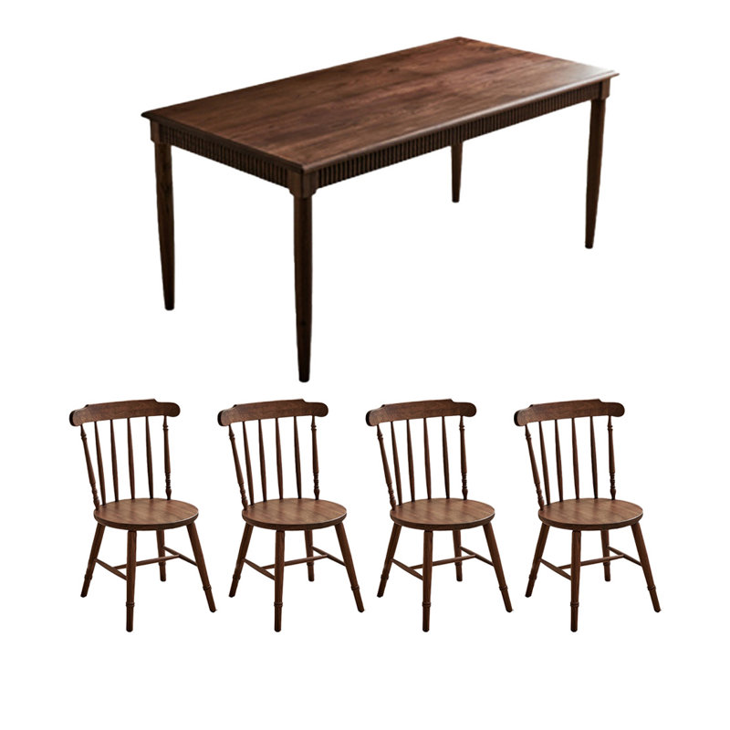 High quality solid wood large table set, 5