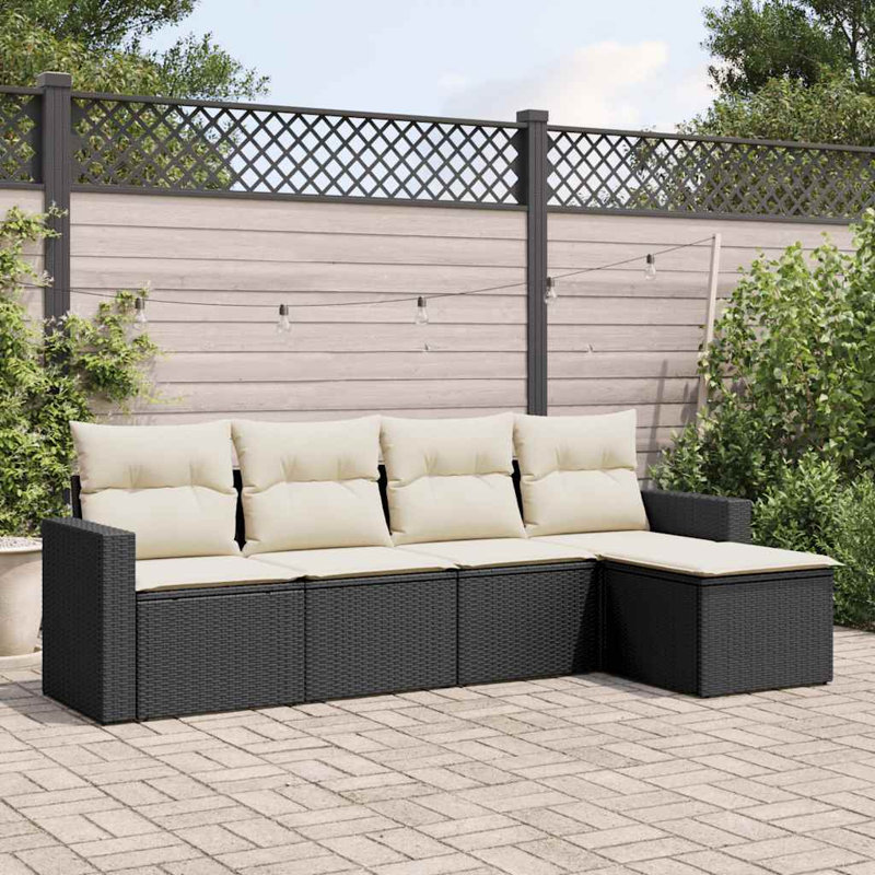Ensemble de canapé de jardin Vidaxl noir, blanc crème