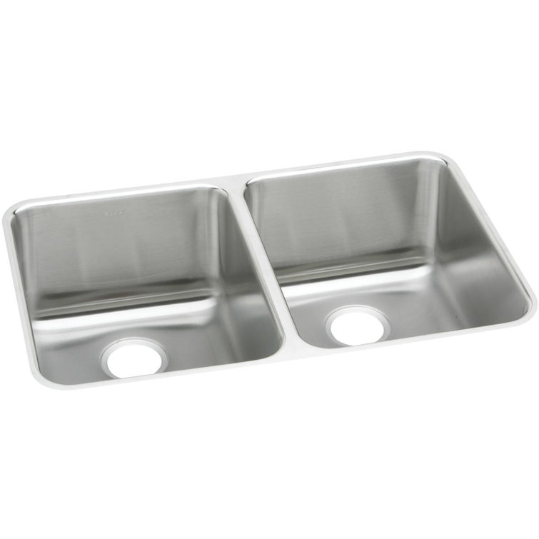 Lustertone 35.75" L x 18.5" W Double Basin Undermount Kitchen Sink