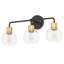 Applique murale pour salle de bain à 3 lumières Inlight de 23 po de large avec abat-jour en verre grainé transparent Inlight-1230505226