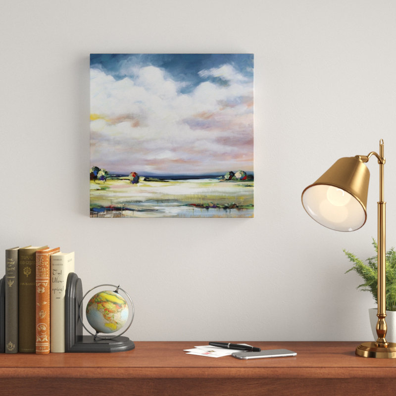 «Countryside View I», peinture sur toile, Toile tendue, H 12 po x l 12 po x P 1,25 po