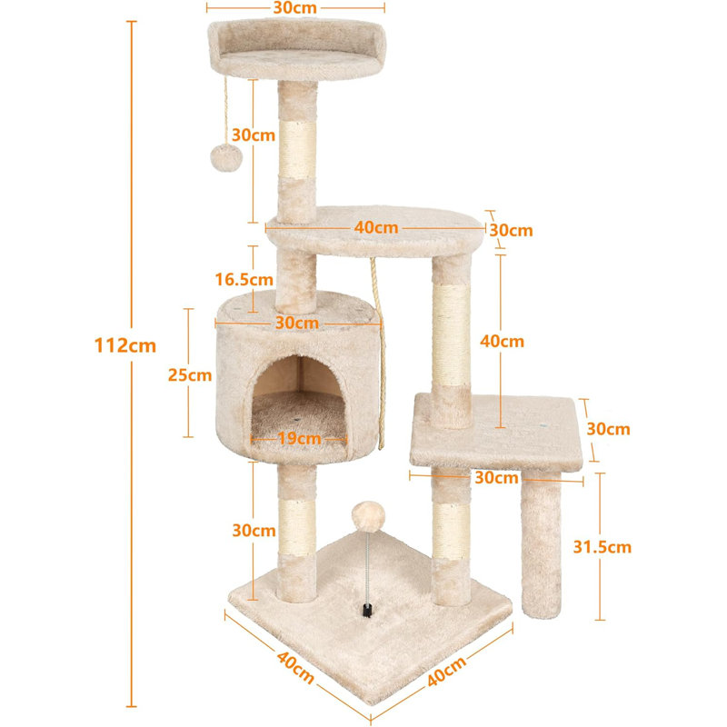 112cm H Cat Tree, Beige