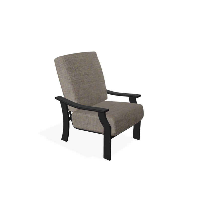 St. Catherine Outdoor Lounge Chair, Cast Ash Sunbrella® Plainweave, Textured Black
