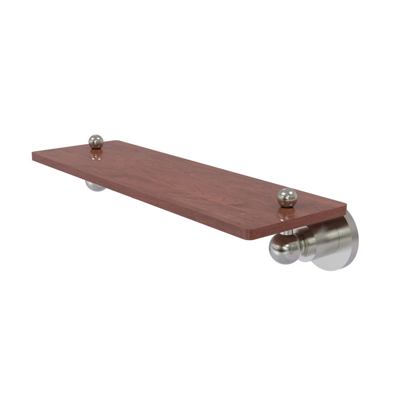 Tablette à support Lera, Nickel satiné, H 2,5 po x l 16 po x P 5 po