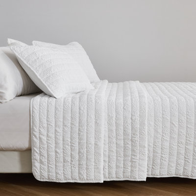 Floral Embossed Quilt Set With Shams