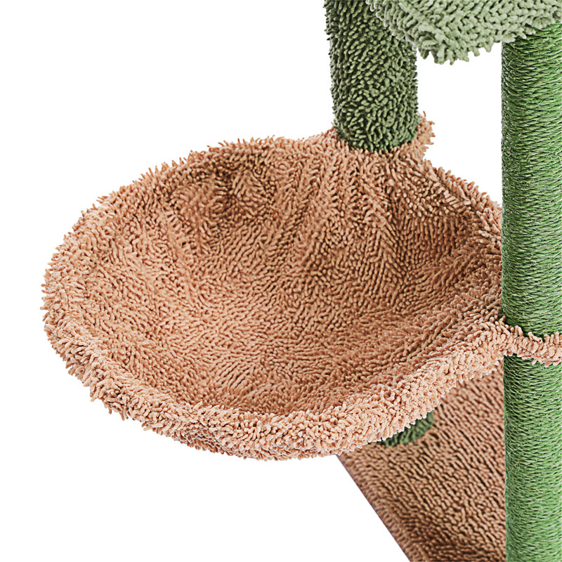 Tour à chat 41 pouces avec poteau à griffes recouvert de sisal et condo confortable pour chats d'intérieur, support pour chat avec perchoir moelleux et hamac doux pour maison de jeu à plusieurs niveaux
