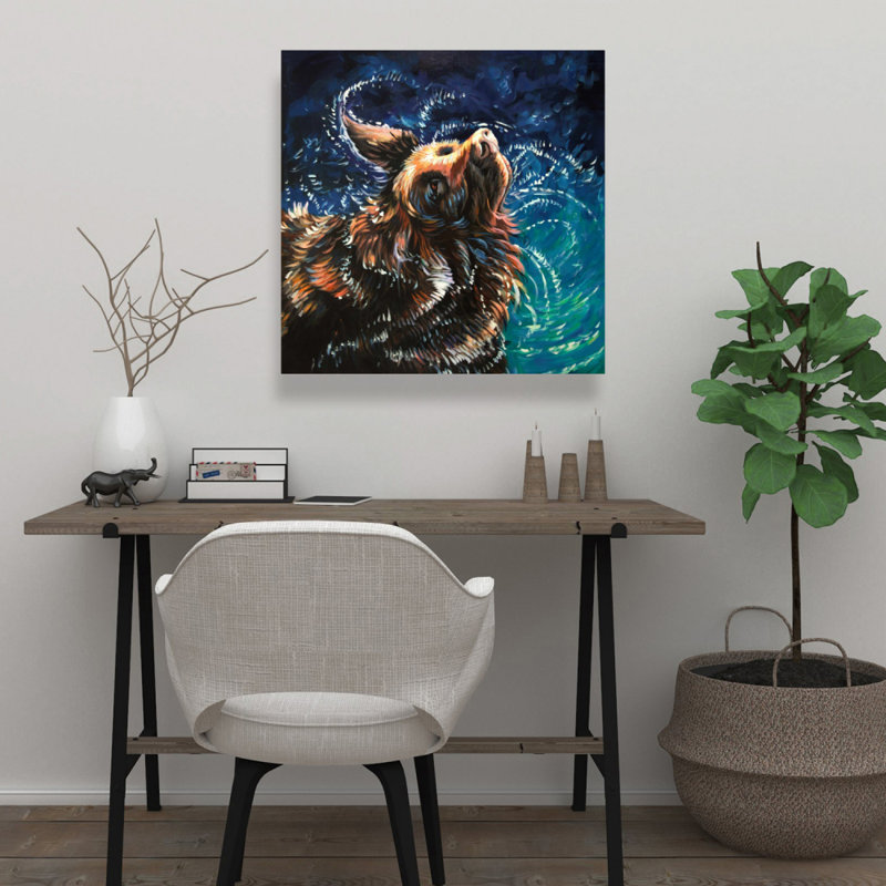 Toile Golden Retriever Wet | Décoration de chambre à coucher