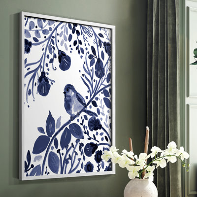 Indigo Song II, reproduction encadrée - bois massif