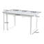 Table de salle à manger extensible de couleur blanche avec pieds en métal, table de cuisine moderne et peu encombrante pour le salon-1837722178