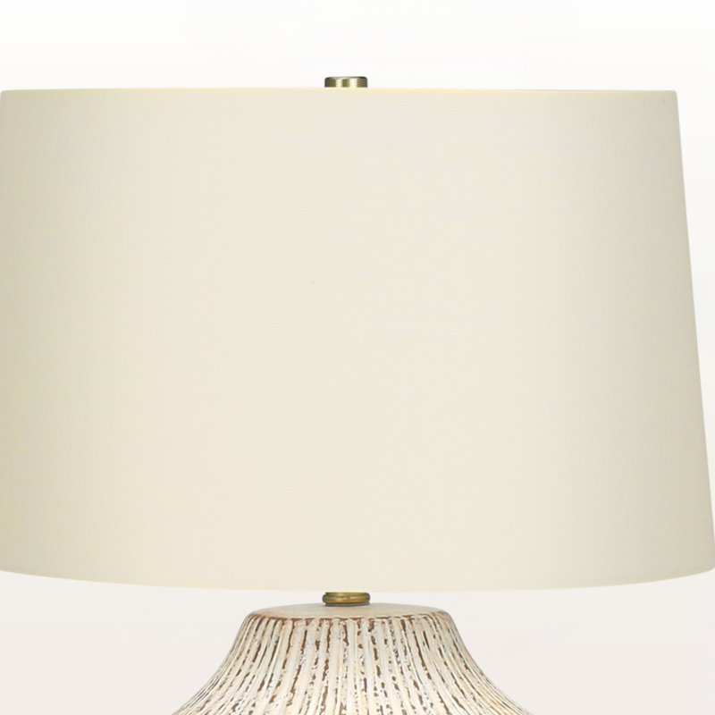 Baird Ceramic & Ivory / Cream Shade Table Lamp, 25.86'' H X 16.84'' W X 16.84'' D