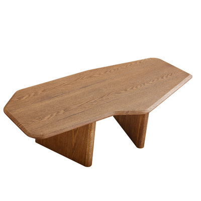 47.2'' Minimalist Style Ash Wood Veneer Rectangular Coffee Table