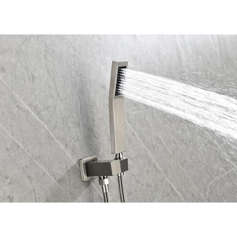 10 Inch Shower Head Bathroom - Luxury Rain Mixer Wall Mounted Brass Crafted Unclogged Showering Effortless Cleaning