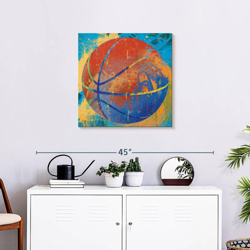 Peinture de basketball Sireci, H 24 po x l 24 po