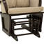 Chaise berçante coulissante avec repose-pieds, assise à coussin épais et base en bois-1962291086