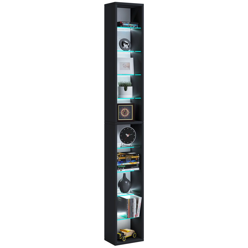 Altheria 151.6cm H x 21cm W Standard Bookcase, Black