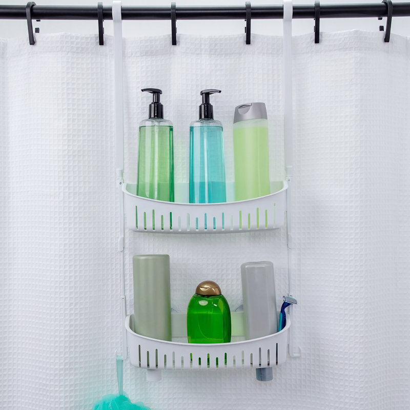 Serviteur de douche à hauteur réglable en plastique, Blanc
