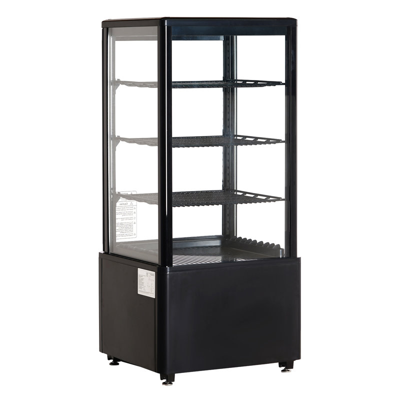 Vitrine de comptoir réfrigérée de 3 pi³ avec verre trempé, éclairage DEL et refroidissement turbo pour boulangerie ou commerce de détail