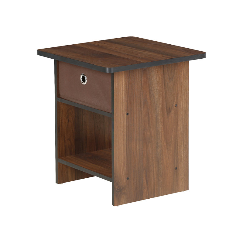 Brigette Side Table with Storage, Columbia Walnut/Dark Brown