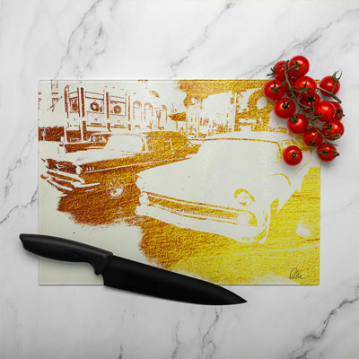 Cool Cars Glass Chopping Board