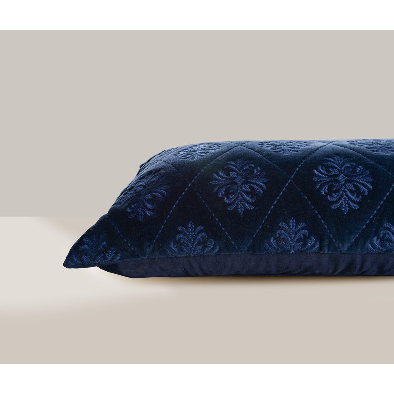 Coussin en coton, Bleu, Polyester