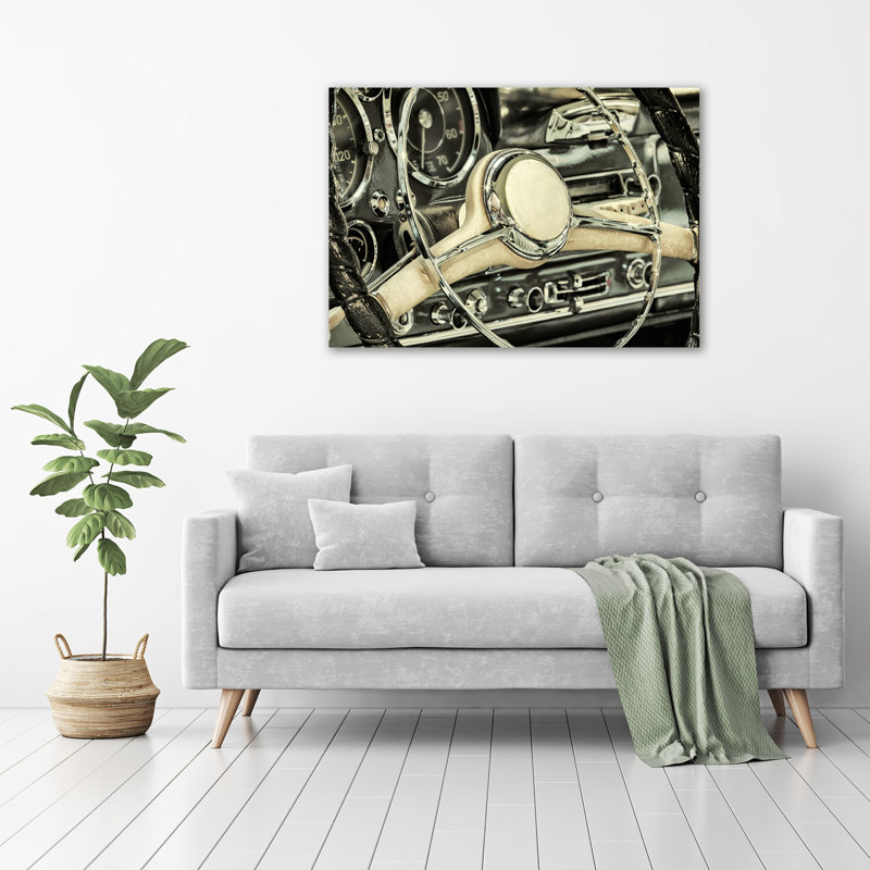 Cabriolet Steering Wheel - Wrapped Canvas Print